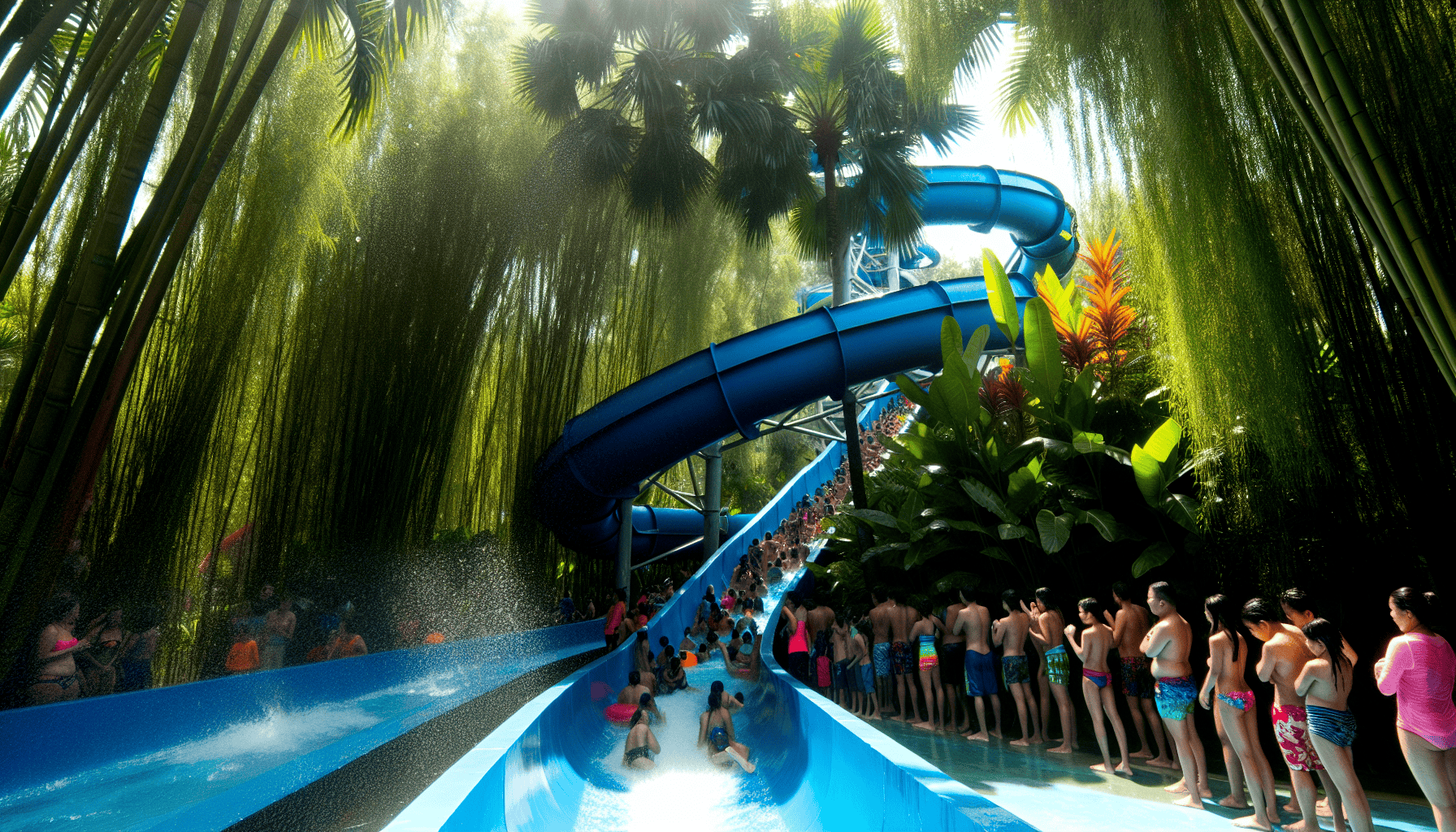 Thrilling water slide at Siam Park